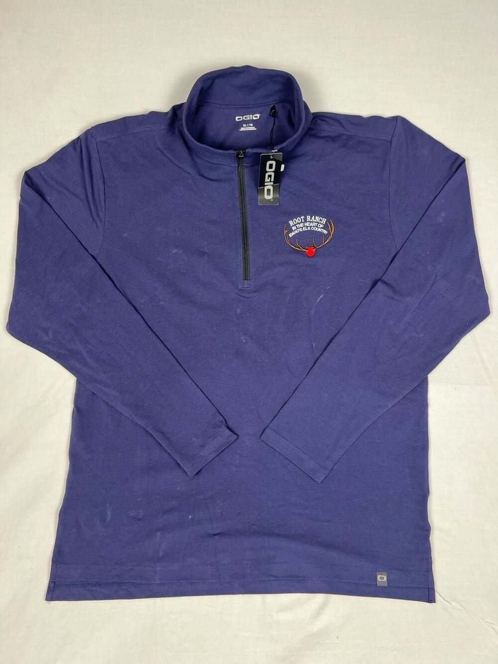 Ogio Root Ranch Quarter Zip Pullover XL Blue